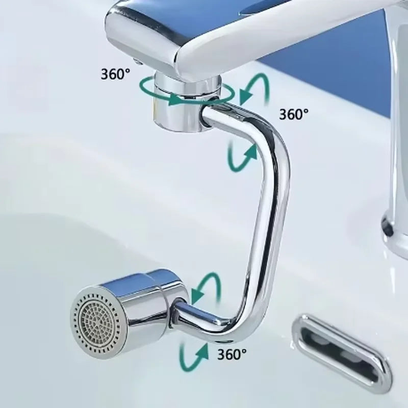 1pc 1080 Swivel Stainless Steel Faucet Extender Splashproof