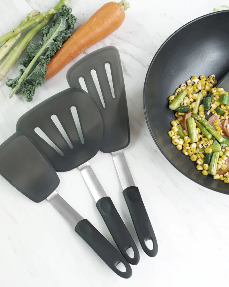 Nonstick Silicone Turner Spatula Heat-Resistant Flexible Turner
