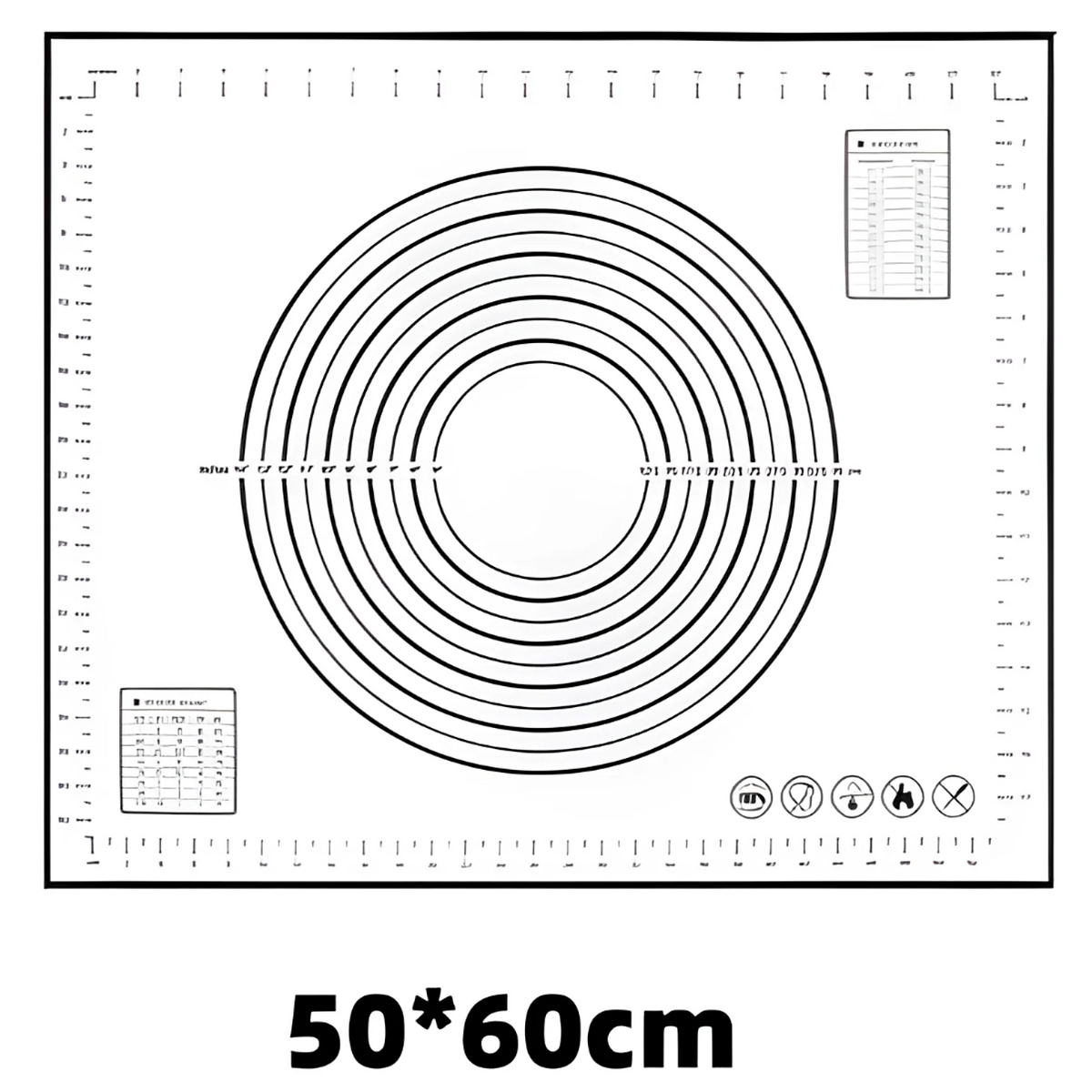 Black Silicone Baking Mat Kneading Pad Dough Mat