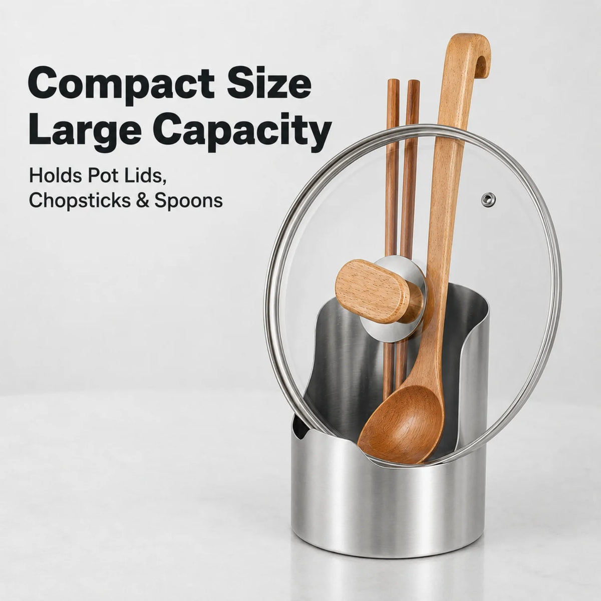3pcs Stainless Steel Pot Lid Utensil Holder Multipurpose