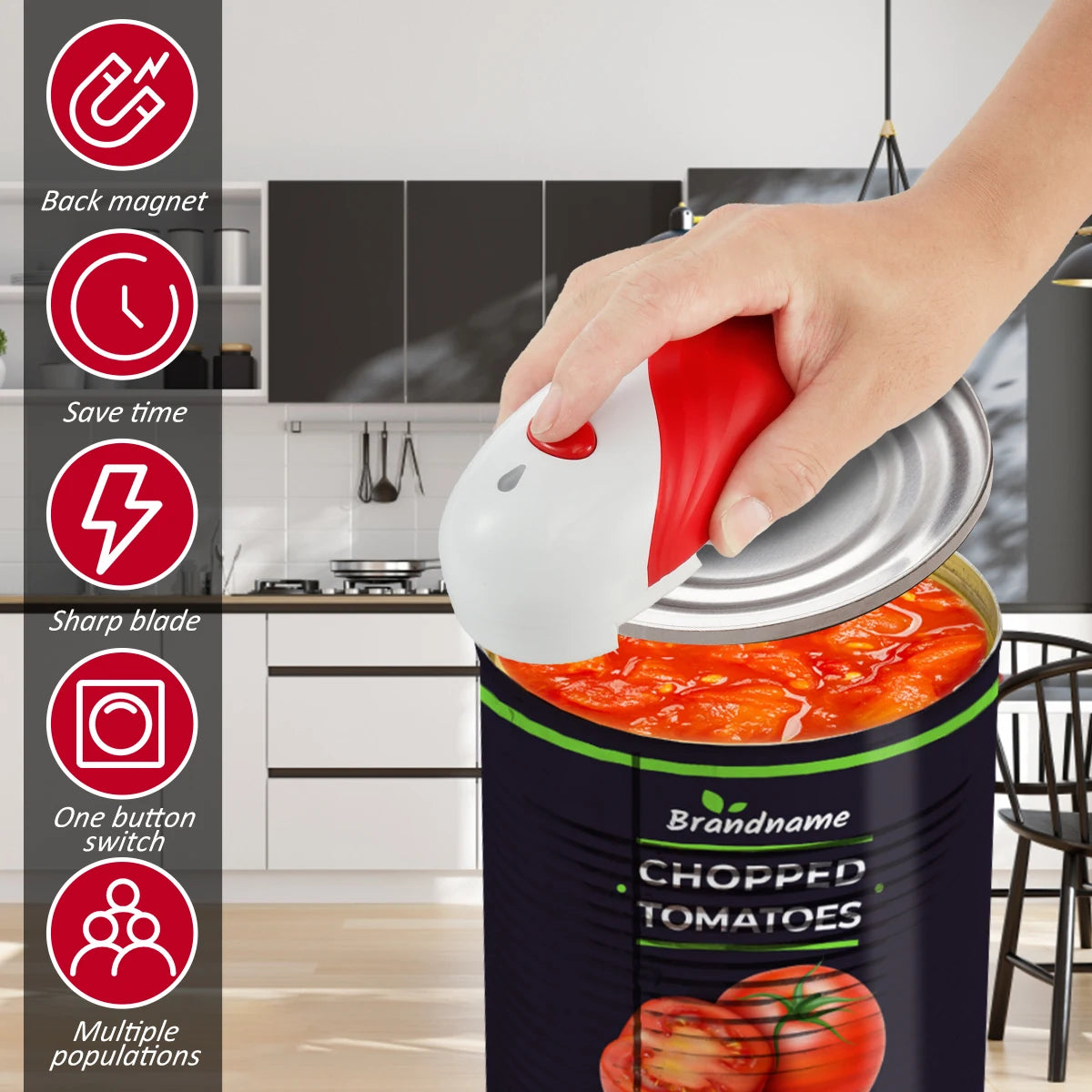 Automatic Can Opener One-Touch Operation Electric Tin Opener