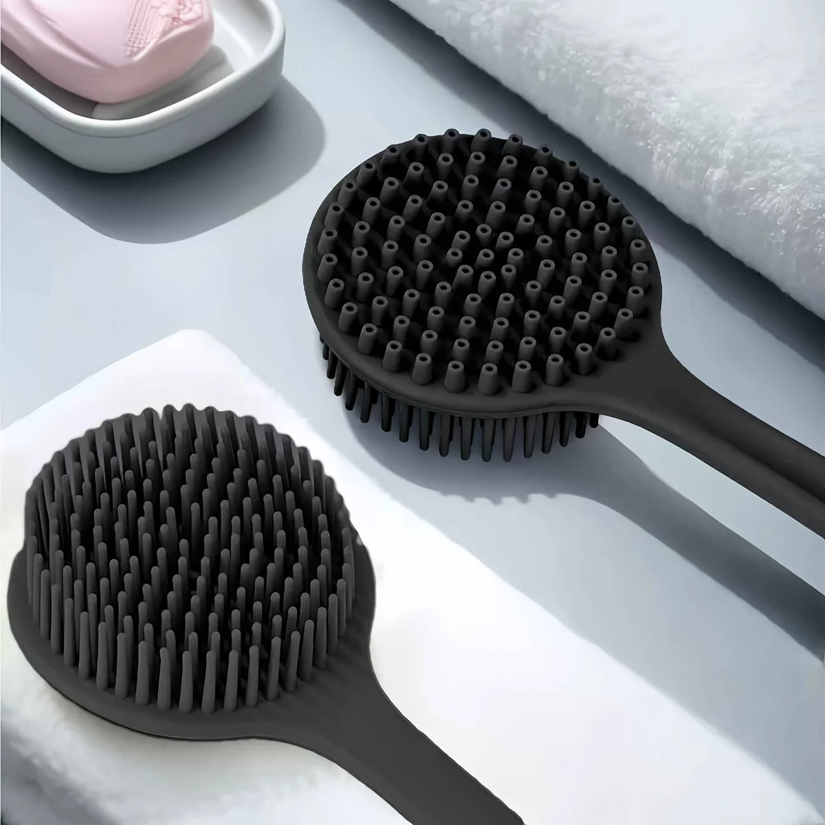 1-4-Piece Bath Brush Soft Silicone Bath Brush Non-Slip