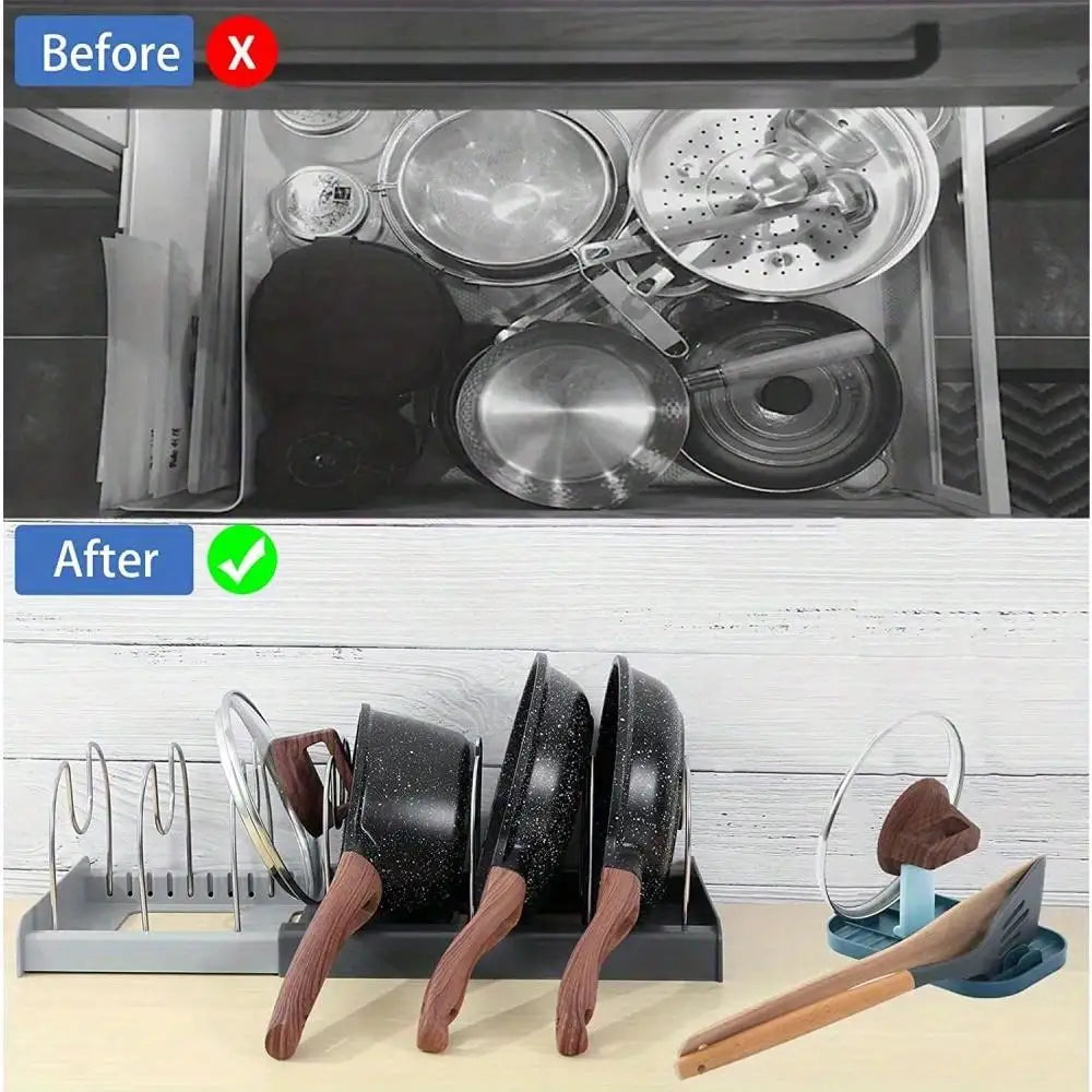 Expandable Pans Organizer Rack Cabinet Pan Rack Drawer