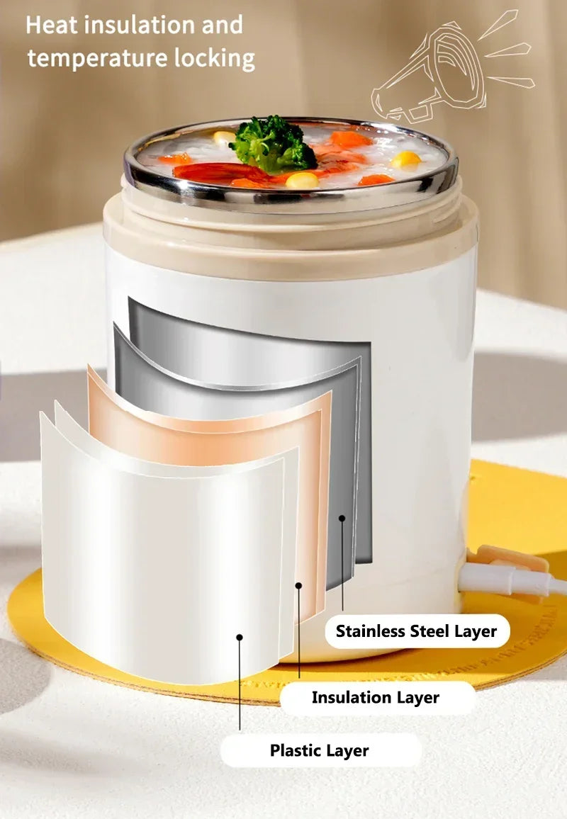 Plug-In Heated Lunch Box Constant Temperature Breakfast Cup