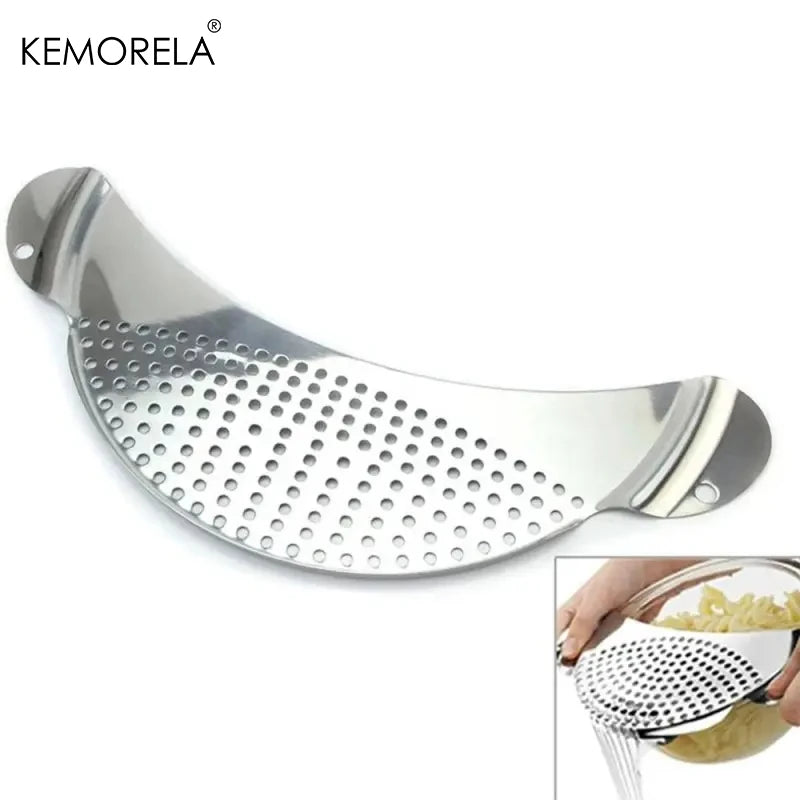 Stainless Steel Strainer Pot Side Pan Drainer Leakproof