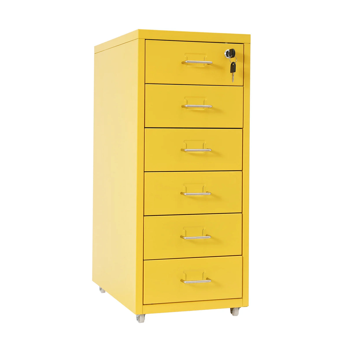 Lockable Rolling Metal File Cabinet 6-Drawer Office Document