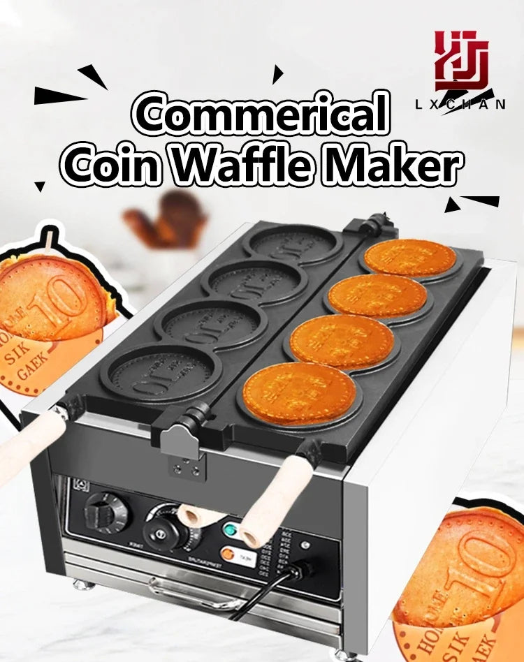 Homewise Electric Waffle Maker Gold Coin Waffle Maker