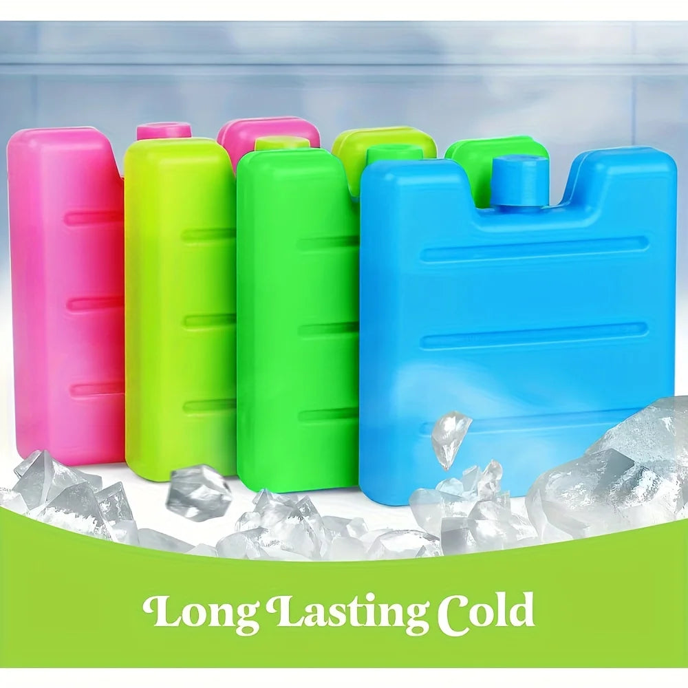 1/8pc Reusable Gel Ice Blocks Cooler Bag Stackable