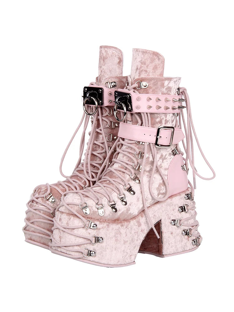 Lolita Punk Shoes Round Head Ultra High Heels