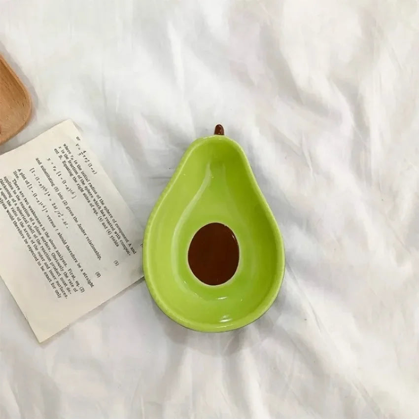 Creative Avocado Shaped Ceramic Dish Fruit Salad Plate
