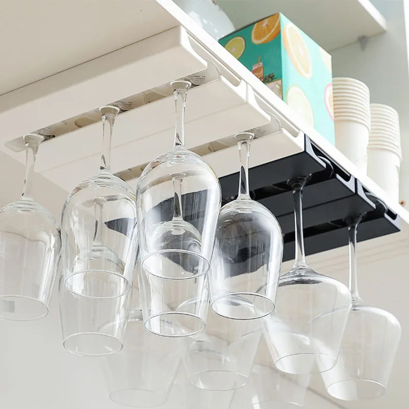 No Drill Creative Upside Down Wine Glass Rack