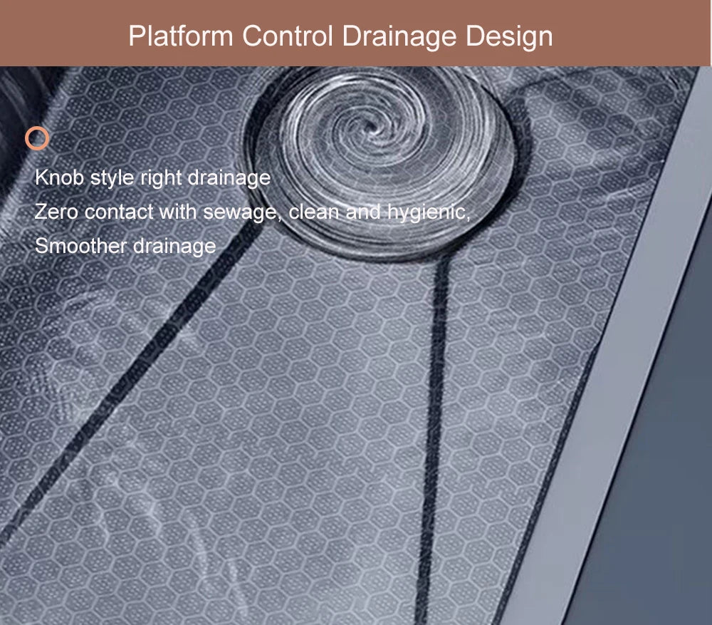 304 Stainless Steel Waterfall Sink Digital Display Large