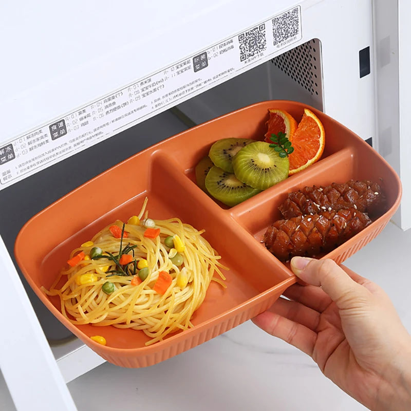 Divided Dish Diet Reusable Dinner Plate Dinnerware Portion