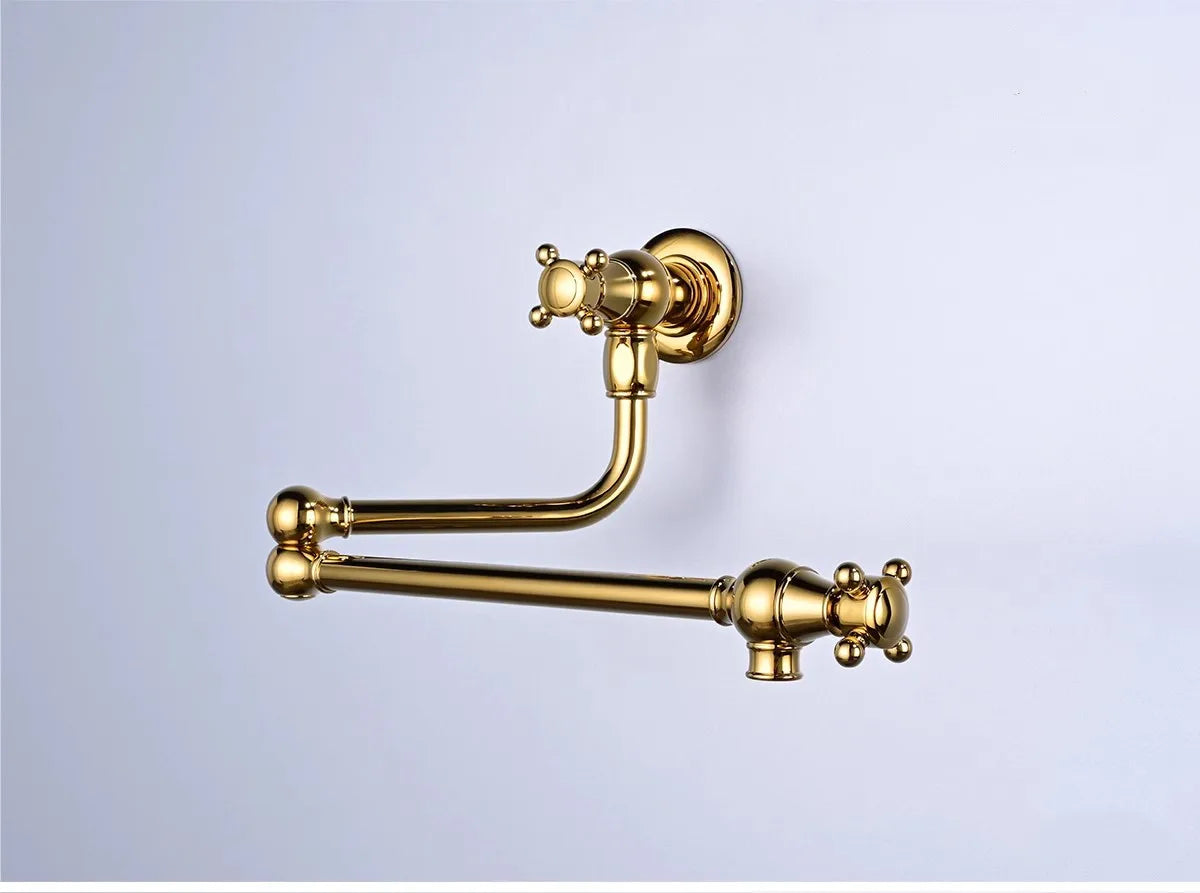 Faucet Brushed Gold Pot Filler Tap Wall Mounted