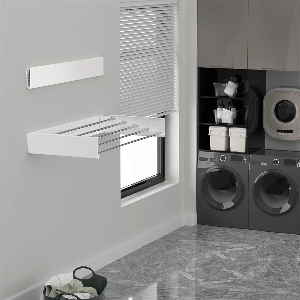 Wall Mounted Clothes Drying Rack Indoor Retractable Collapsible