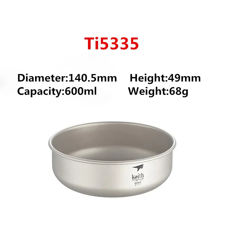 Keith Camping Tableware Titanium Bowls Pan Fruit Vegetable