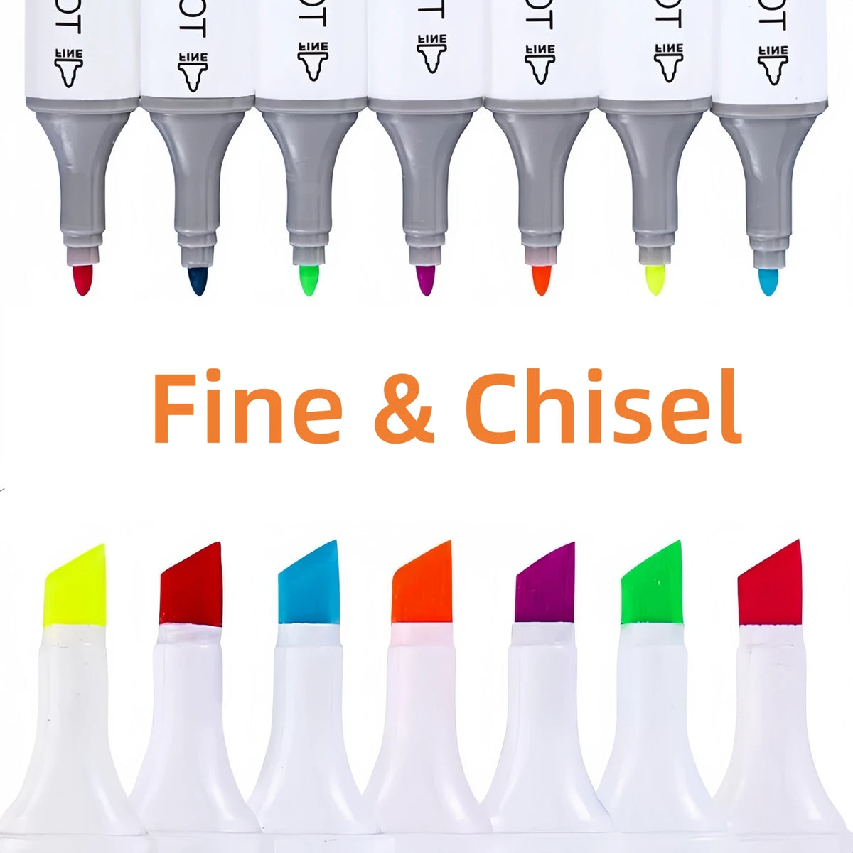 Touchnew Alcohol Markers Soft Brush Dual Tip Fine&Chisel