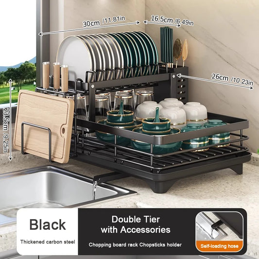 Dish Bowl Drainer Dish Drying Rack Adjustable Plates