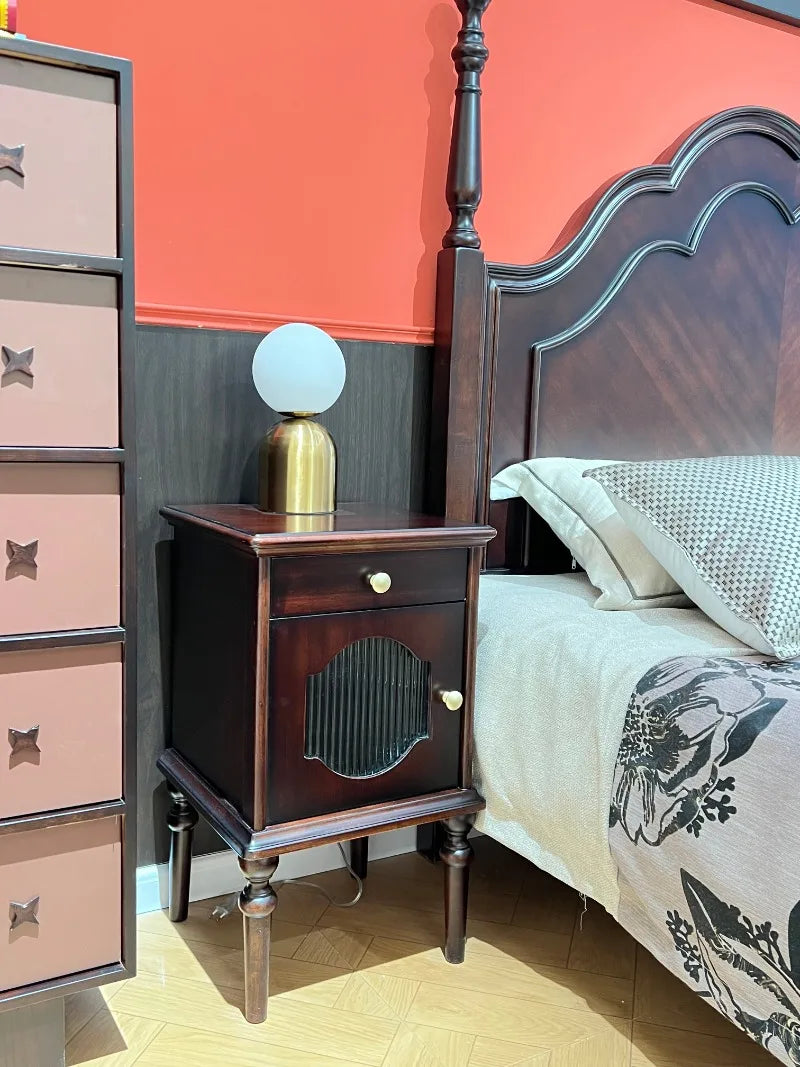 Solid Wood Bedside Table Bedroom Furniture Victorian Antique