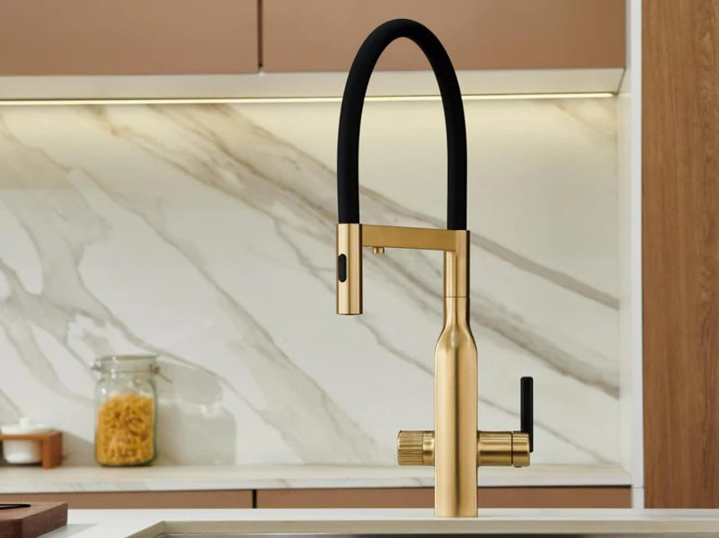 Shiny Rose Gold Brass Pull-Out Cold Water Hole