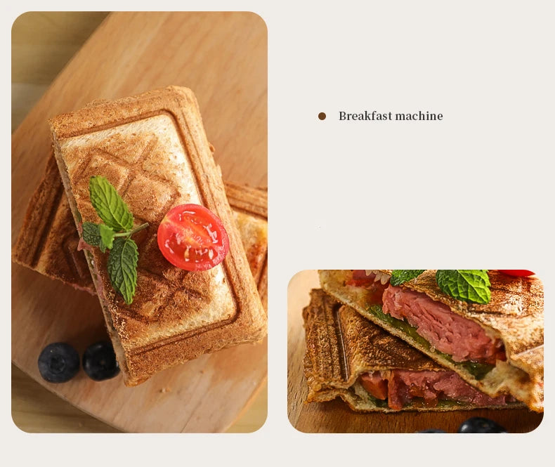 600w Electric Sandwich Maker Waffle Maker Multi-Baker Breakfast