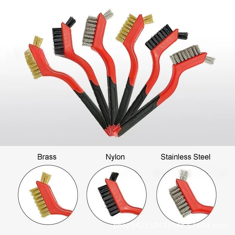 Wire Brush Nylon/Brass/Stainless Steel Bristles Curved Handle
