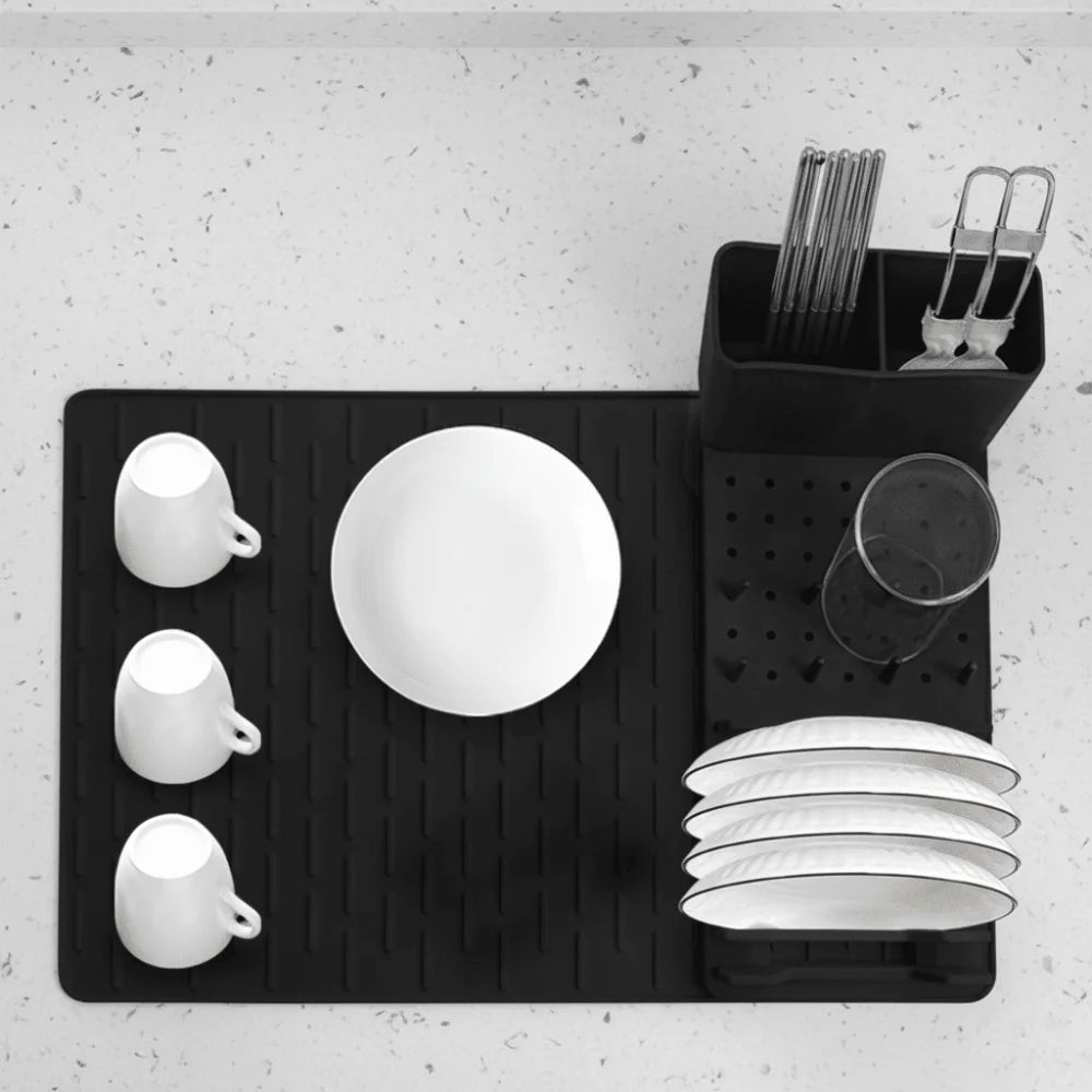 Durable Silicone Dish Drying Rack Heat-Resistant Drain Design