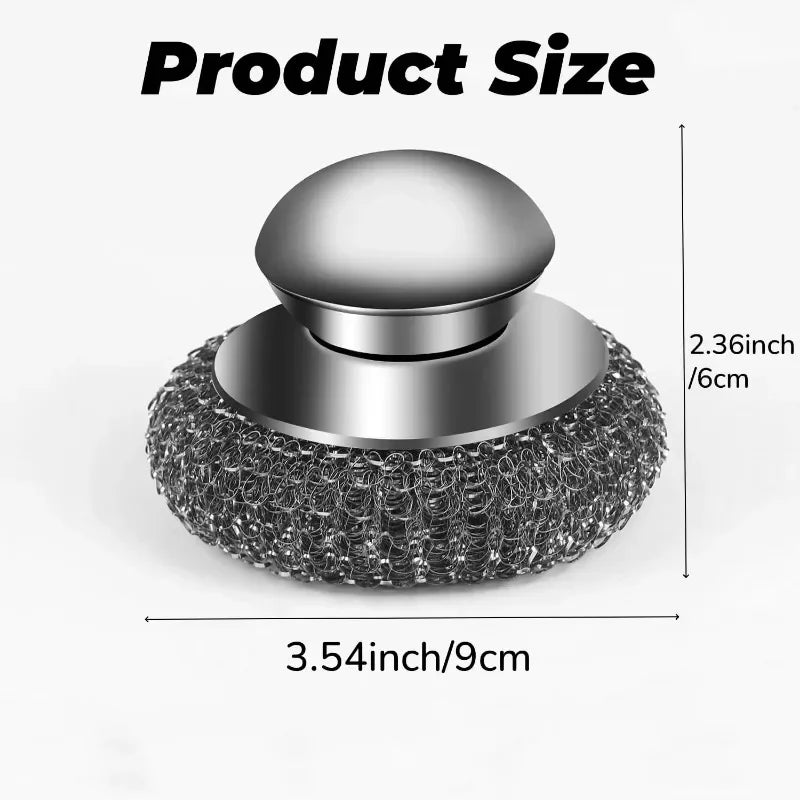 Stainless Steel Pot Brush Handle Robust Metal Ball