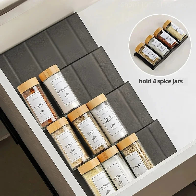 Layers Spice Drawer Organizer Adjustable Spice Rack Spice