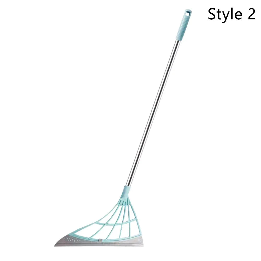 Silicone Floor Scraper Broom - Non-Stick Hair &