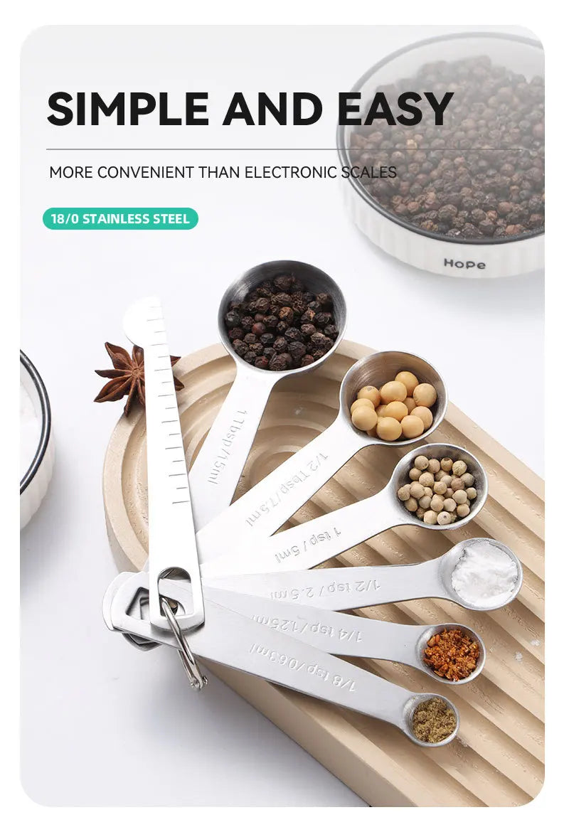 Stainless Steel Measuring Spoon 4/6/7/8 Scale Measuring Ruler