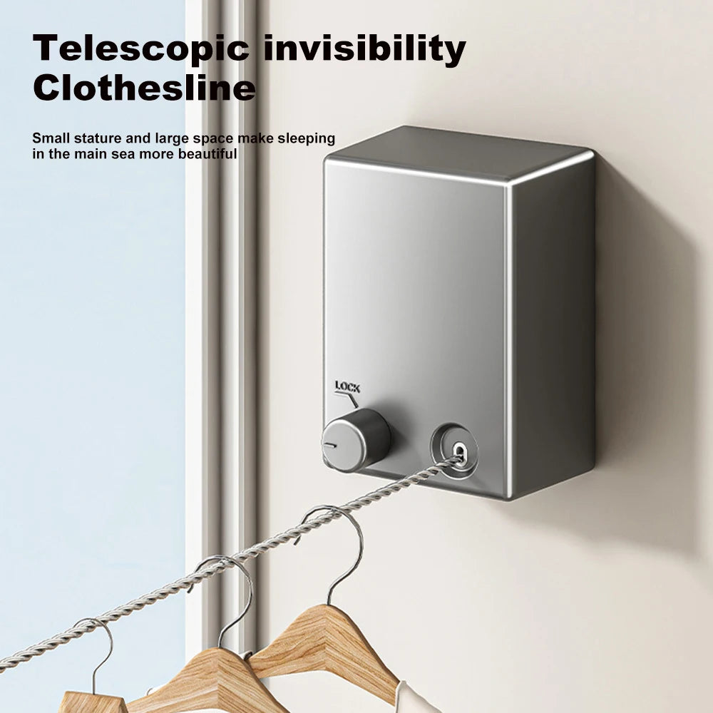 Retractable Clothesline Stainless Seel Pull-Out Clothes-Drying