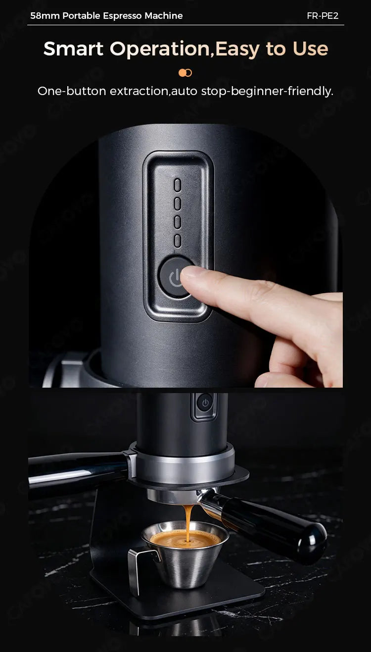 Cafovo Pe2 Wireless Espresso Machine 58mm Bottomless Portafilter