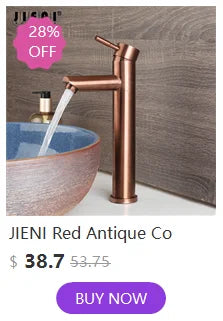 Jieni Rose Gold Faucet 360 Swivel 3-Way Brass