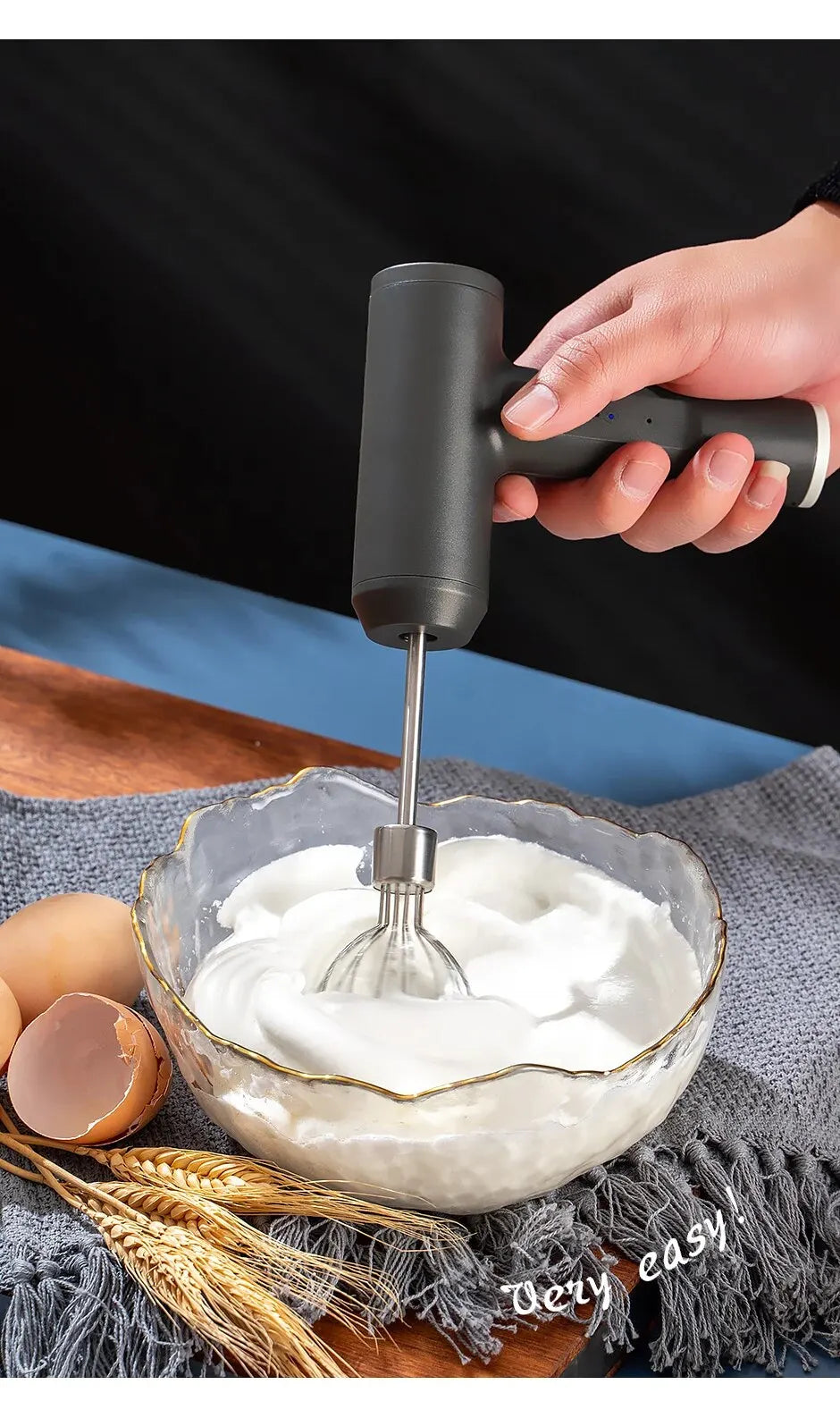 Wireless Electric Food Mixer Speeds Egg Beater Baking