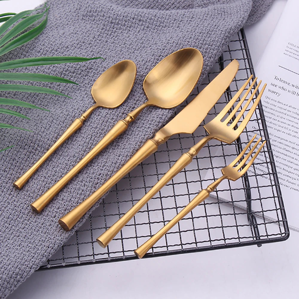 Pieces Knife Fork Spoon Gold Cutlery Complete Stainless