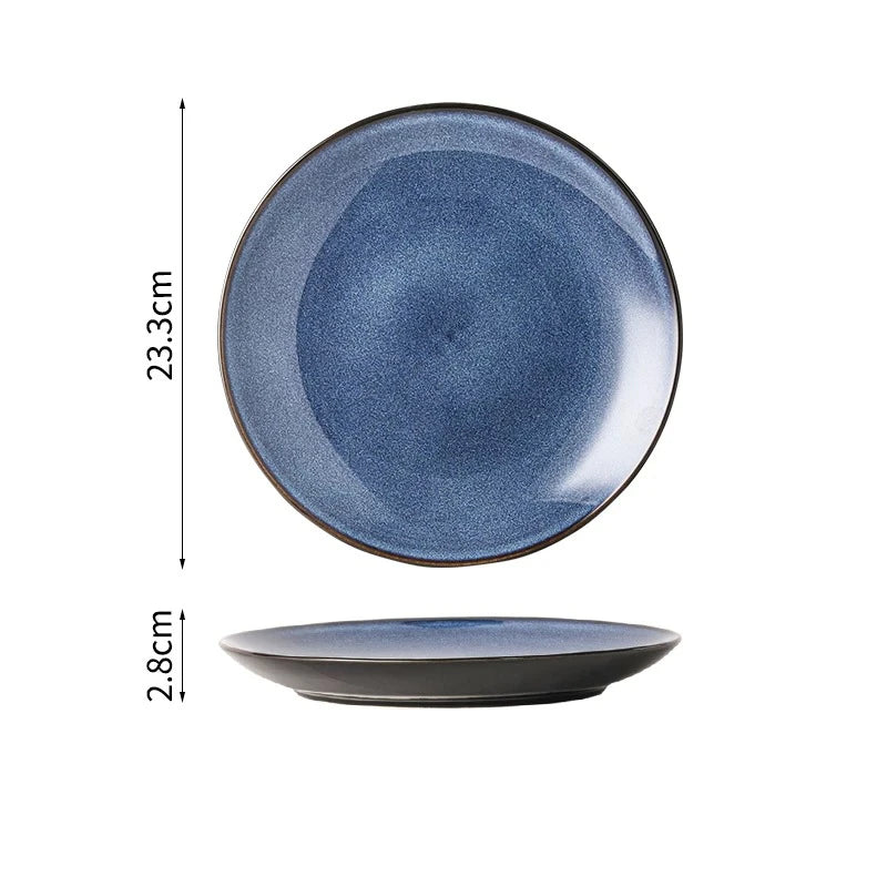 Ceramic Dinner Plate Creative Kiln Change Retro Shallow