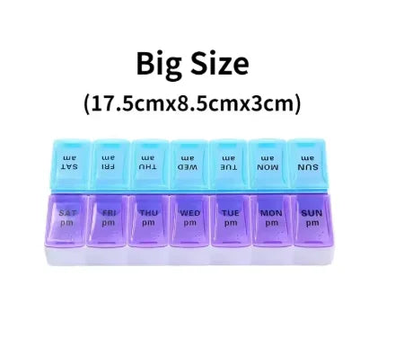 Travel Pill Organizer 7-Day Compartmented Storage Box 14