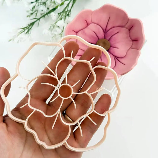 Daisy Polymer Clay Trinket Dish Cutter Shell Palm