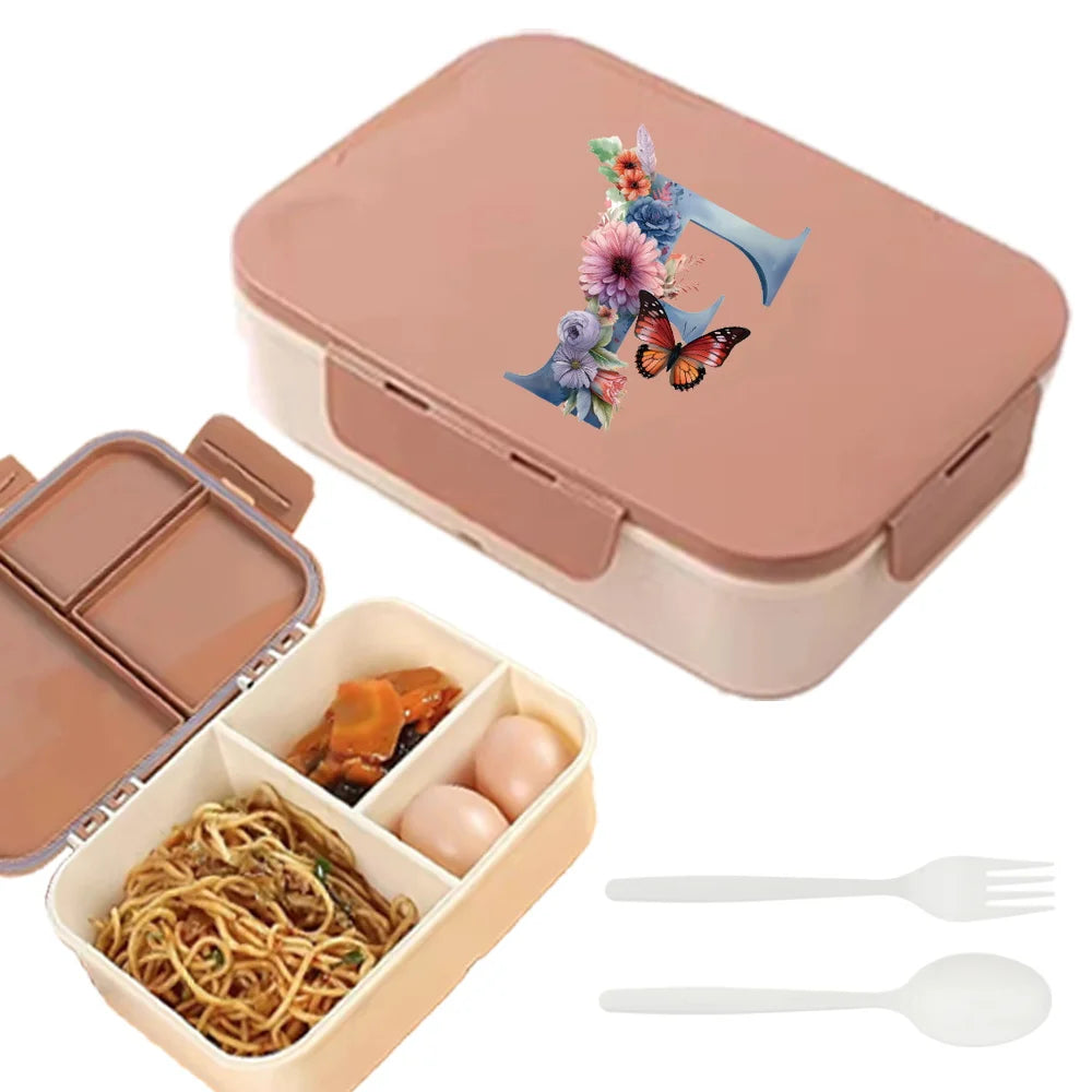 Flip Lid Compartment Lunch Box Food Organizer Case
