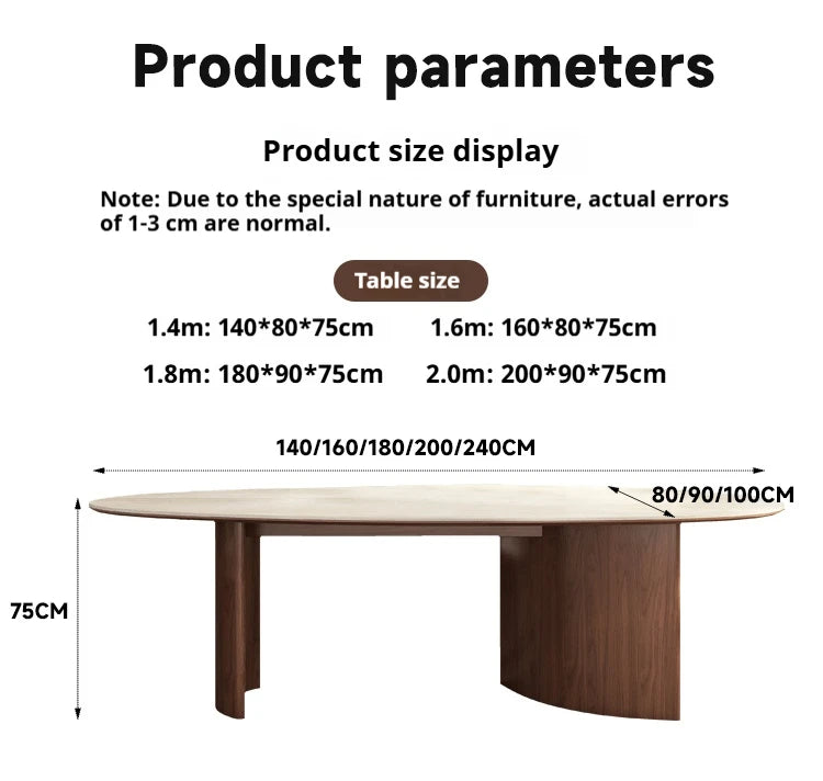 Any Size Custom Beige Travertine Teardrop Dining Table