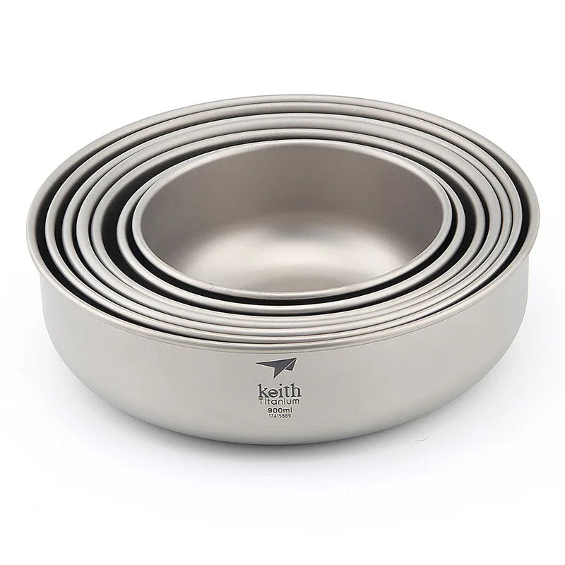 Keith Camping Tableware Titanium Bowls Pan Fruit Vegetable
