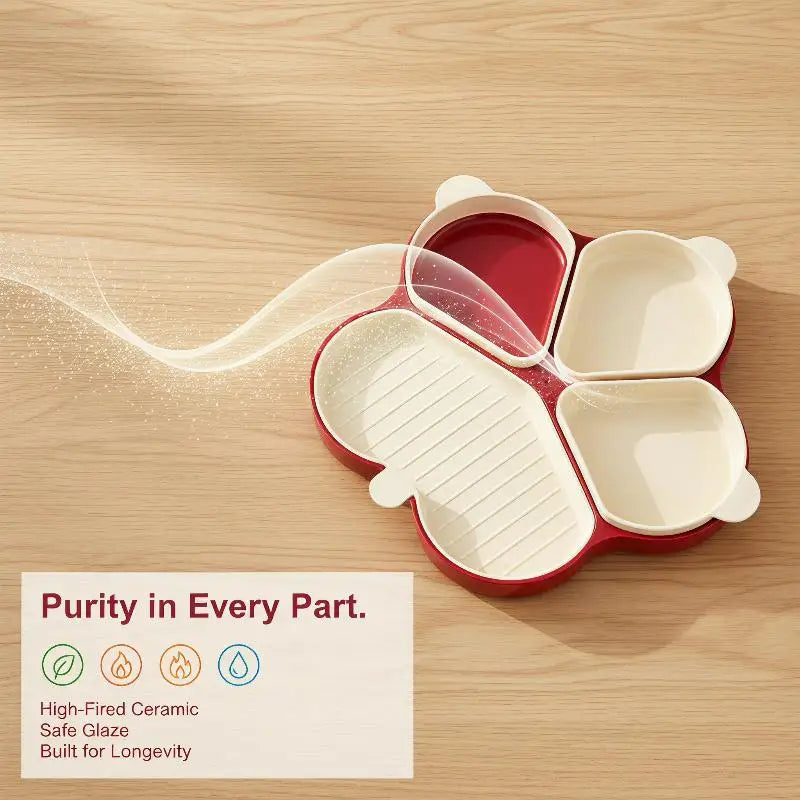 Multi Compartment Food Prep Tray Detachable Dividers Utensil