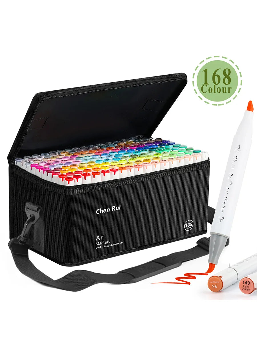 48-180 Colors Dual Tip Brush & Chisel Permanent