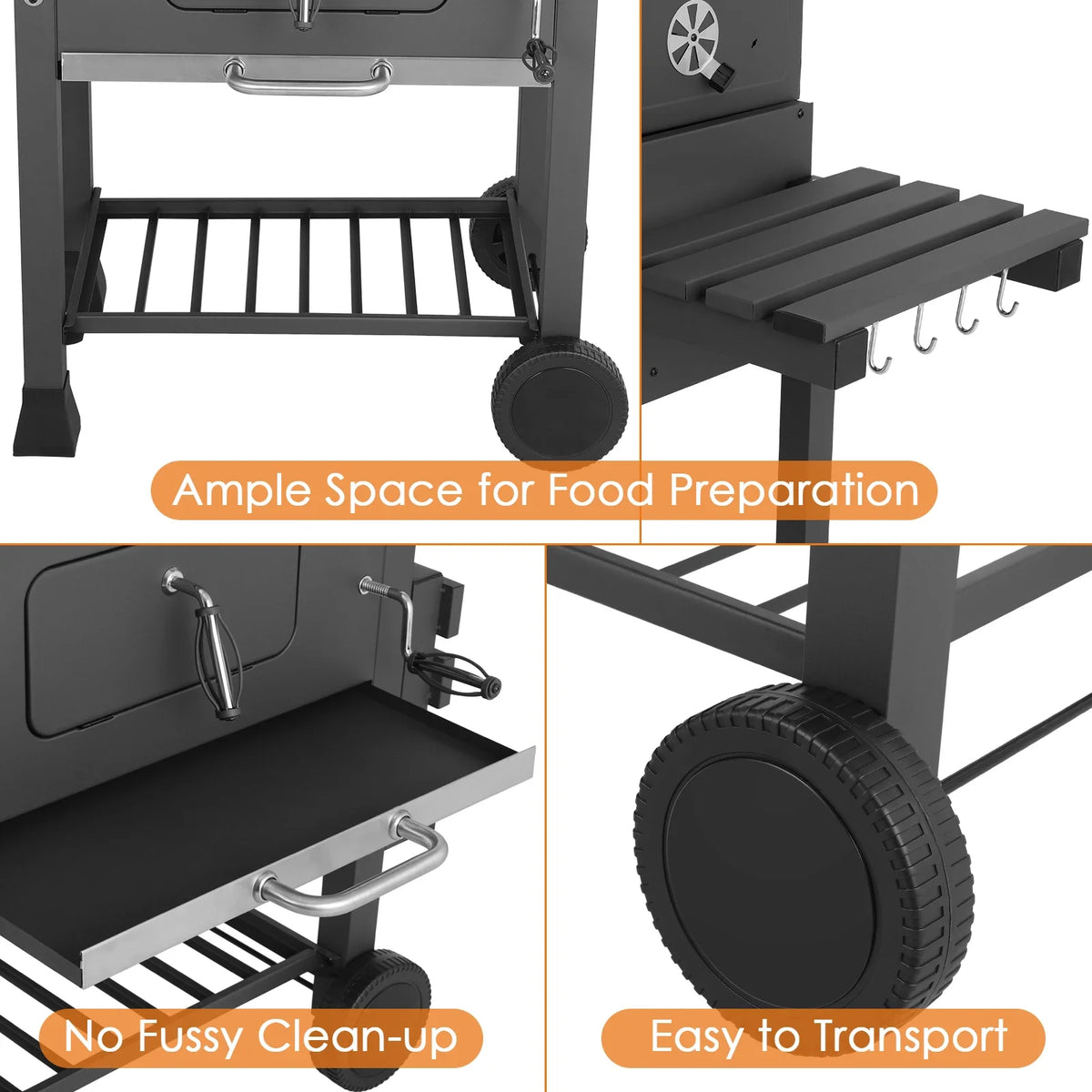 10 People Bbq Camping Charcoal Barbecue Stove Wheels