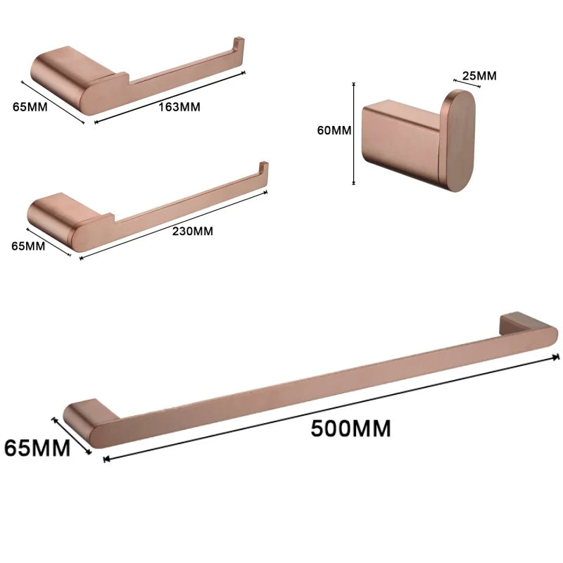 Brushed Rose Gold Towel Rack/Clothes Hook/Cup Holder/Soap