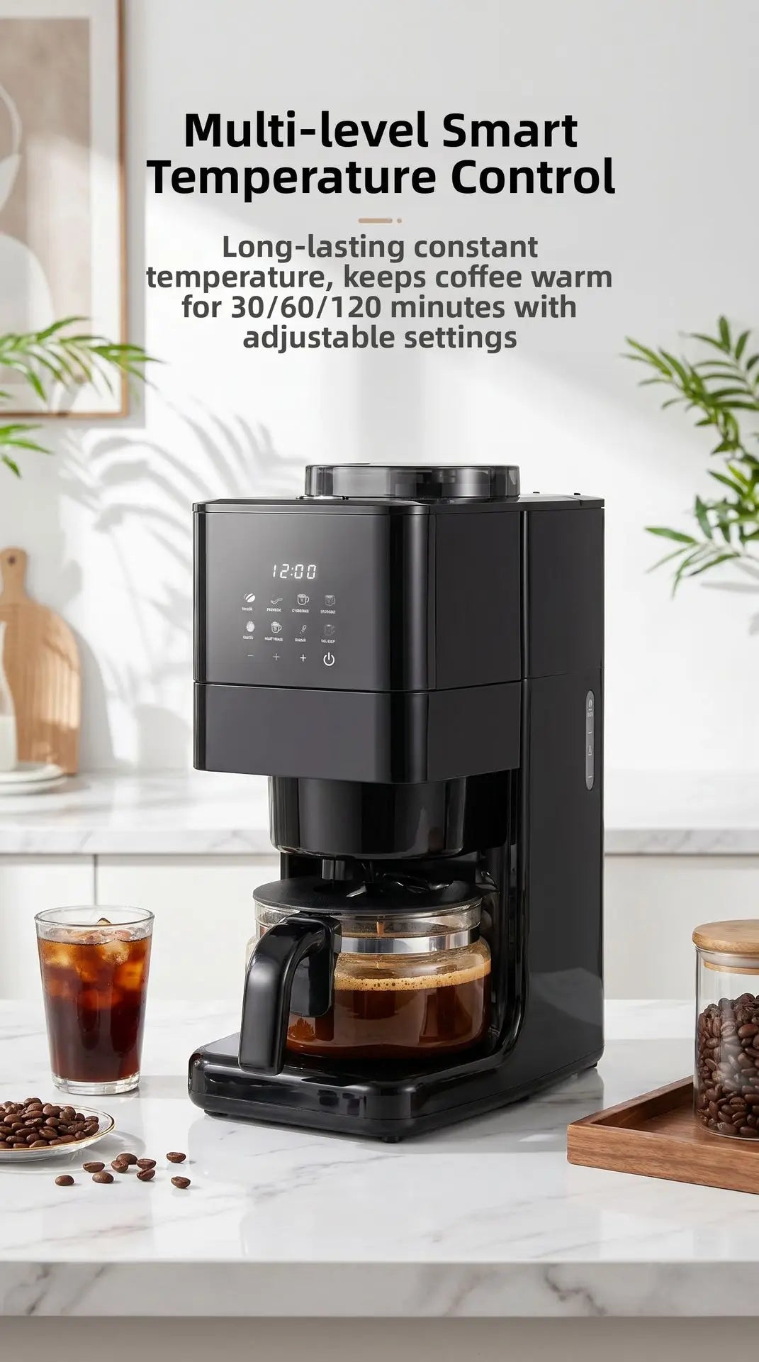 Automatic Coffee Maker Built-In Grinder & Cold Dual