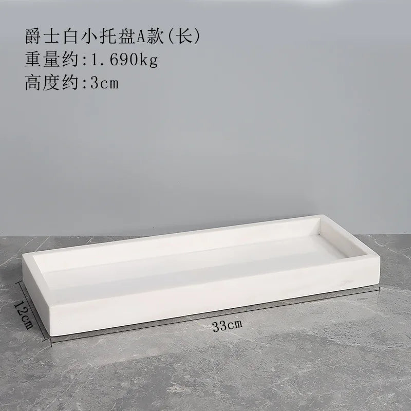 1pc White Natural Marble Bathroom Luxury Soap Dispenser