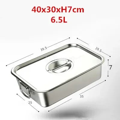 304 Stainless Steel Plate Metal Tray Handle Square