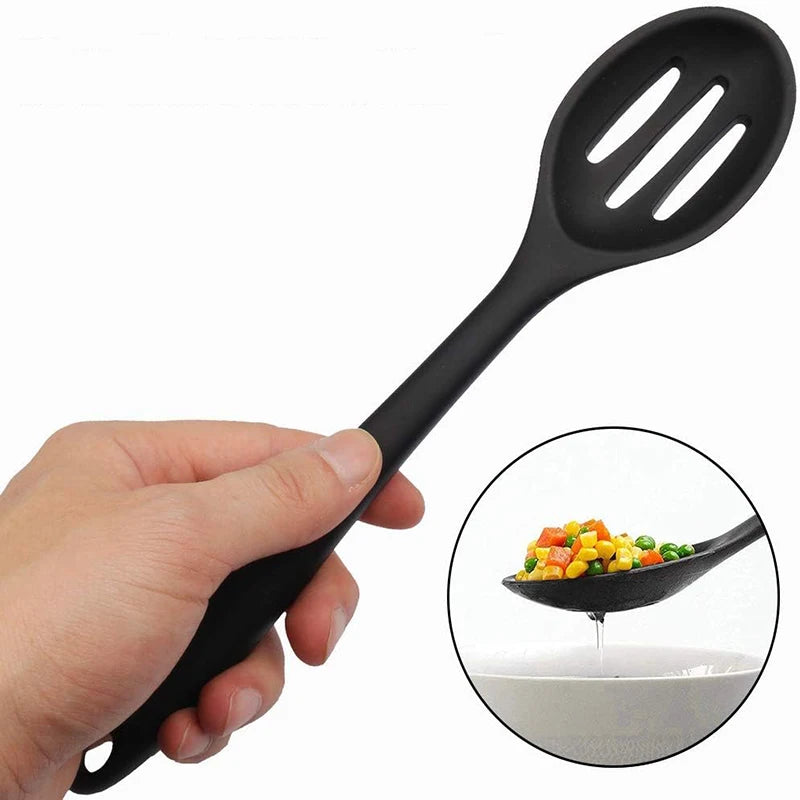 2pcs Silicone Scoop Long Handle Soup Scoop Salad